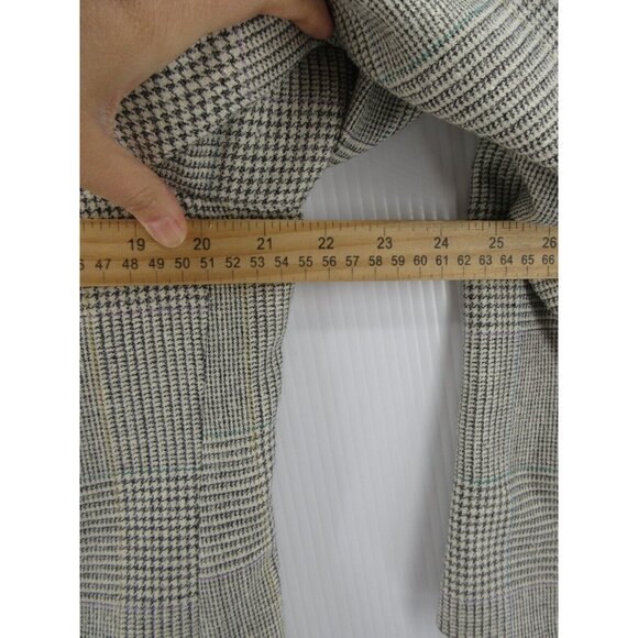 VINTAGE Burberry Sport Coat 40 Blazer Windowpane Houndstooth Jacket - Picture 5 of 13
